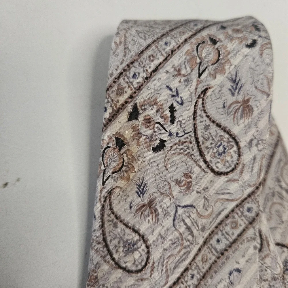 Jacques Fath Paris Mens Silk Tie Lot of 3 Vintage Paisley Geometric Chain France